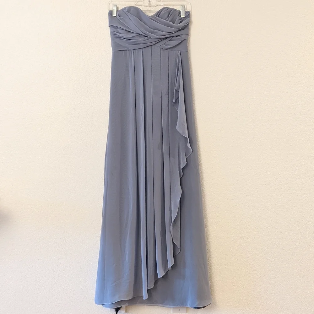 Dusty Blue Custom-made Bridesmaid Dress - Picture 1 of 10
